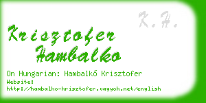 krisztofer hambalko business card